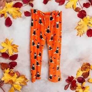 Halloween Cat wide leg lounge orange pants women’s XL